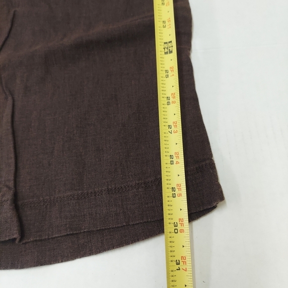 St Johns Bay Capris Linen Blend Capris Womens 14 Brown Drawstring Shorts - Picture 8 of 11